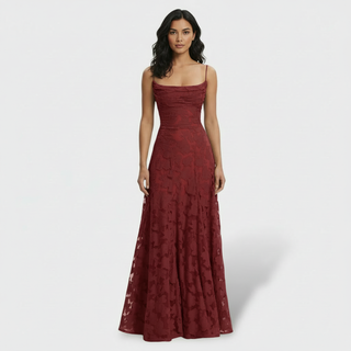Vestido Largo Fiesta Mujer Floral Espalda Abierta