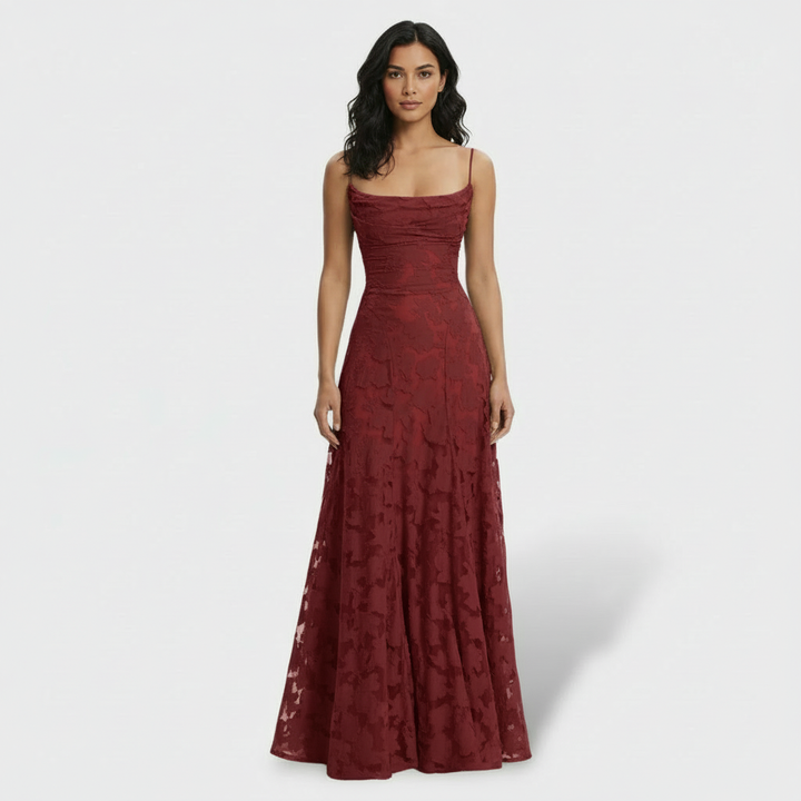 Vestido Largo Fiesta Mujer Floral Espalda Abierta