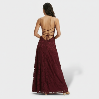Vestido Largo Fiesta Mujer Floral Espalda Abierta