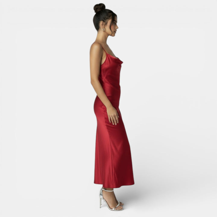 Vestido Satín Elegante Mujer