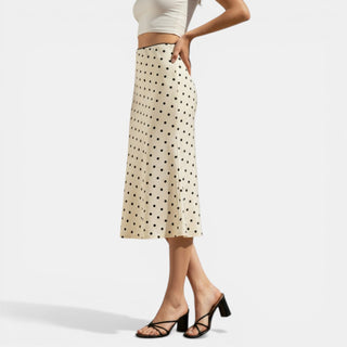 Falda Bodycon Lunares Cintura Alta