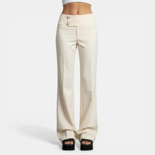 Pantalón Cintura Alta Hebilla Metal