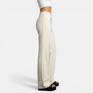 Pantalón Cintura Alta Hebilla Metal