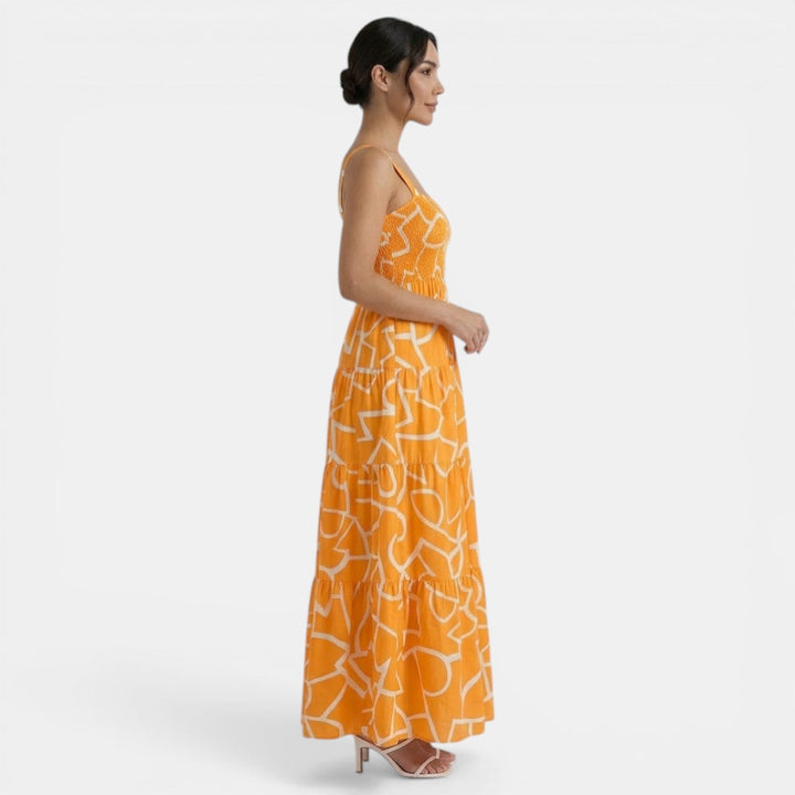 Vestido Midi Mujer Estampado Geométrico