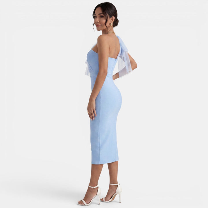 Vestido Midi Fiesta un Hombro