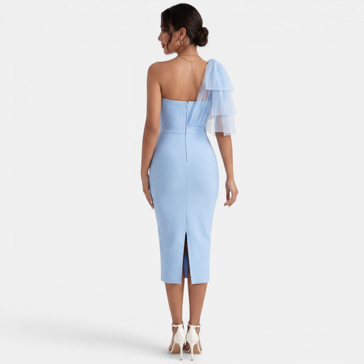 Vestido Midi Fiesta un Hombro
