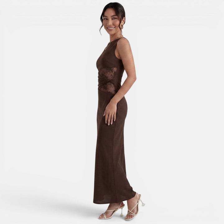 Vestido Largo Mujer Encaje Elegante