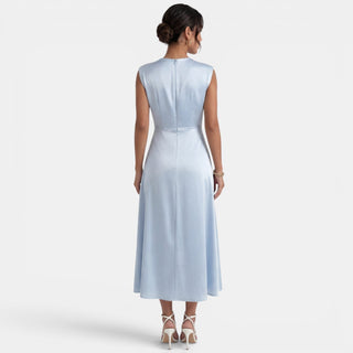 Elegant Midi Dress High Neck Women