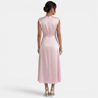 Elegant Midi Dress High Neck Women