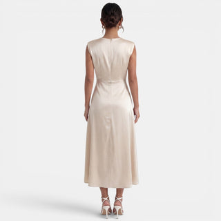 Elegant Midi Dress High Neck Women