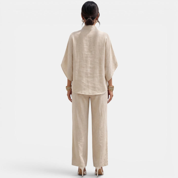 Conjunto Lino Mujer Verano Manga Corta