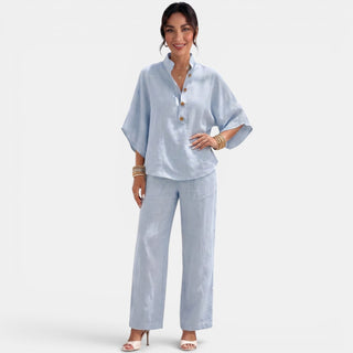 Conjunto Lino Mujer Verano Manga Corta