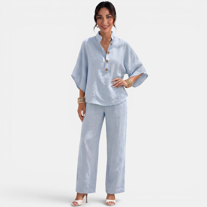 Conjunto Lino Mujer Verano Manga Corta