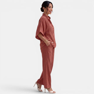 Conjunto Lino Mujer Verano Manga Corta