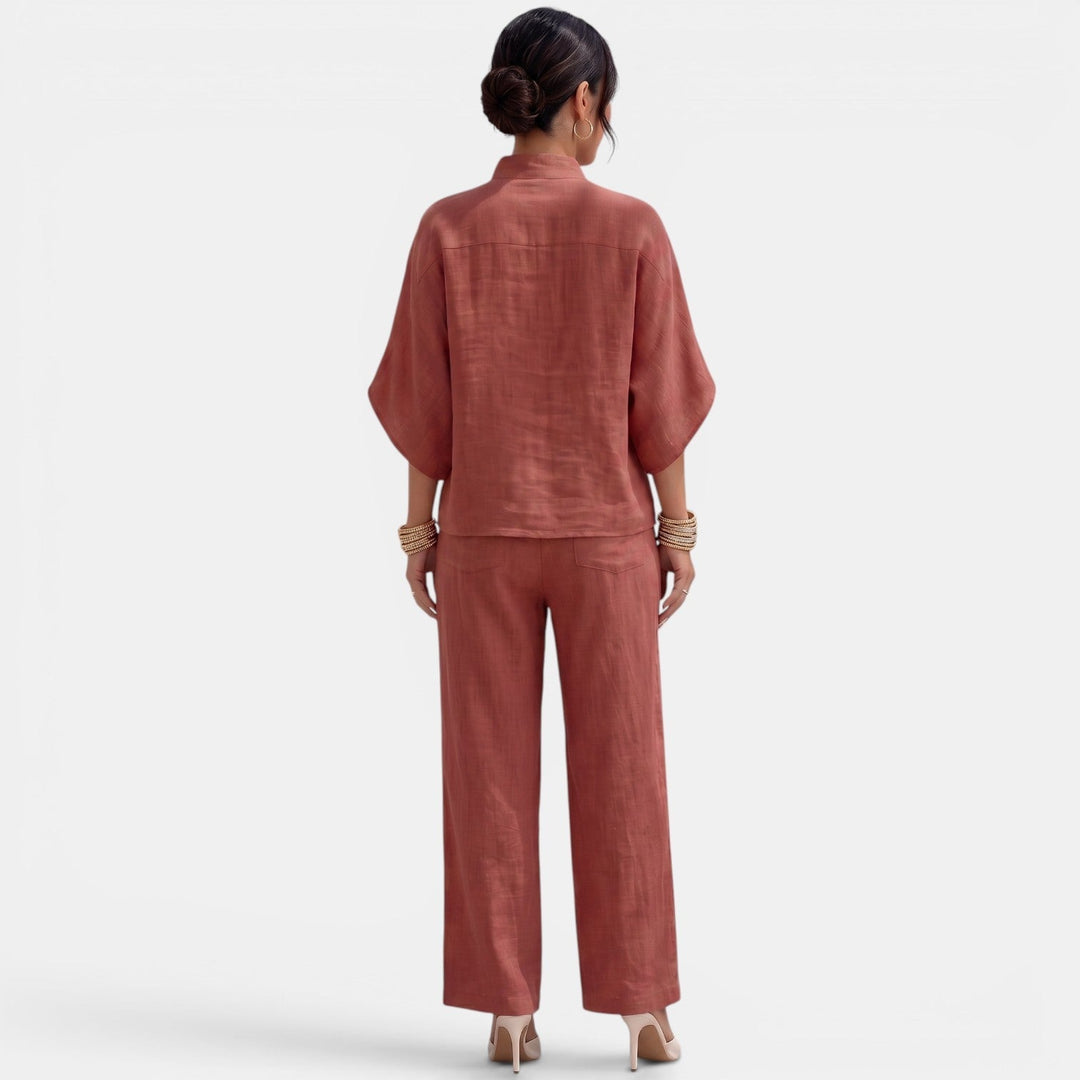 Conjunto Lino Mujer Verano Manga Corta