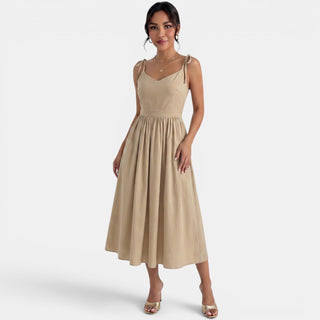 Vestido Midi Lino A-Line Verano