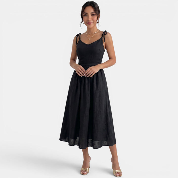 Vestido Midi Lino A-Line Verano