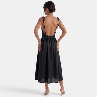 Vestido Midi Lino A-Line Verano