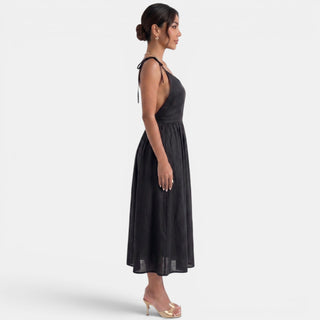 Vestido Midi Lino A-Line Verano