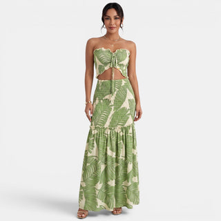Vestido Largo Halter Floral