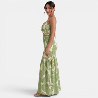Vestido Largo Halter Floral
