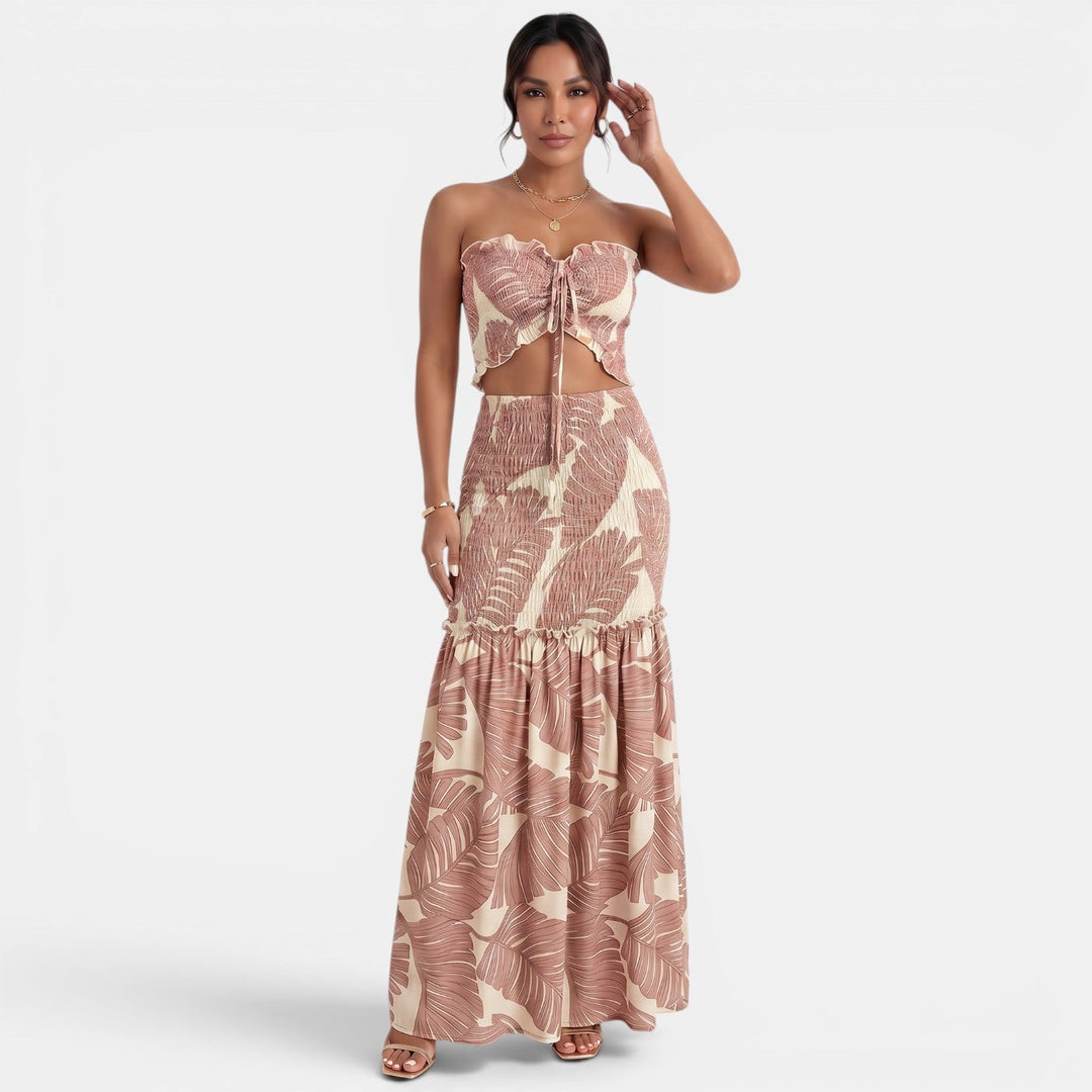 Vestido Largo Halter Floral