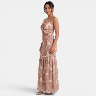 Vestido Largo Halter Floral