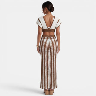 Conjunto Crochet Playa Marrón Mujer