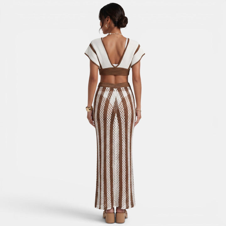 Conjunto Crochet Playa Marrón Mujer