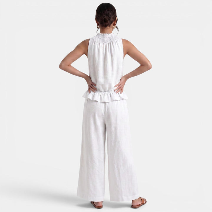 Conjunto Lino Mujer Verano Sin Mangas