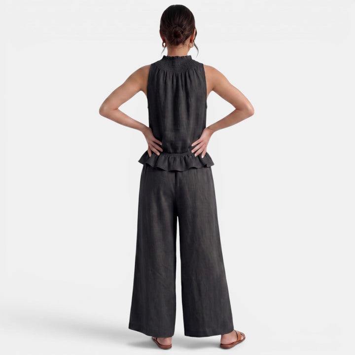 Conjunto Lino Mujer Verano Sin Mangas