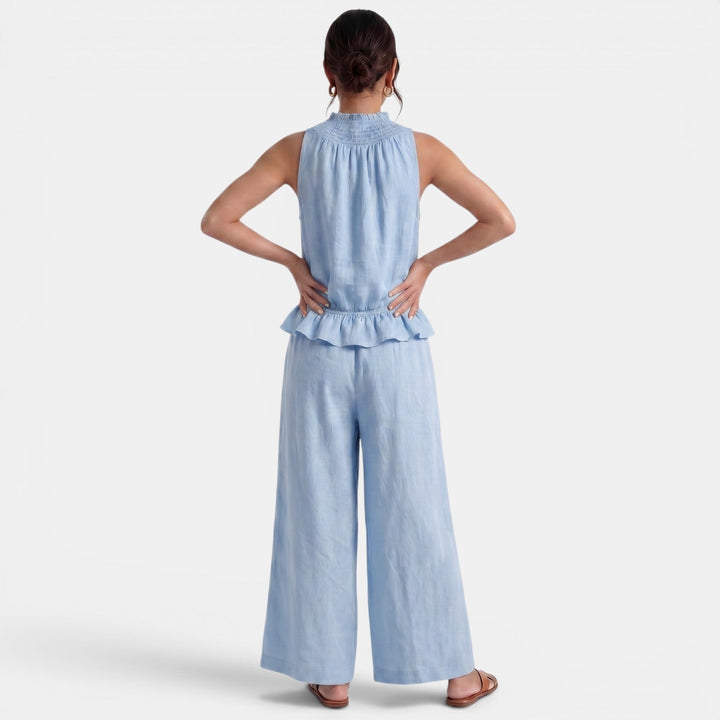 Conjunto Lino Mujer Verano Sin Mangas