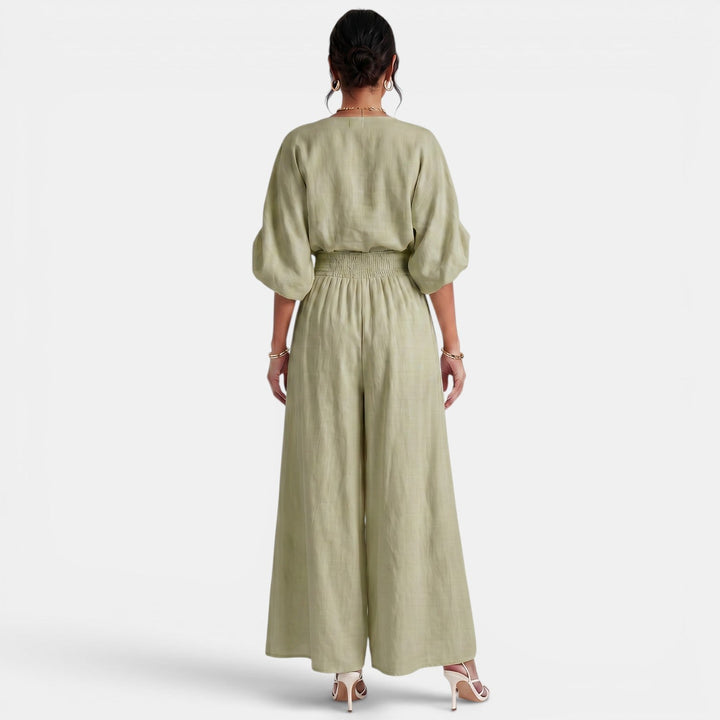 Conjunto Mujer Top Bardot y Pantalón