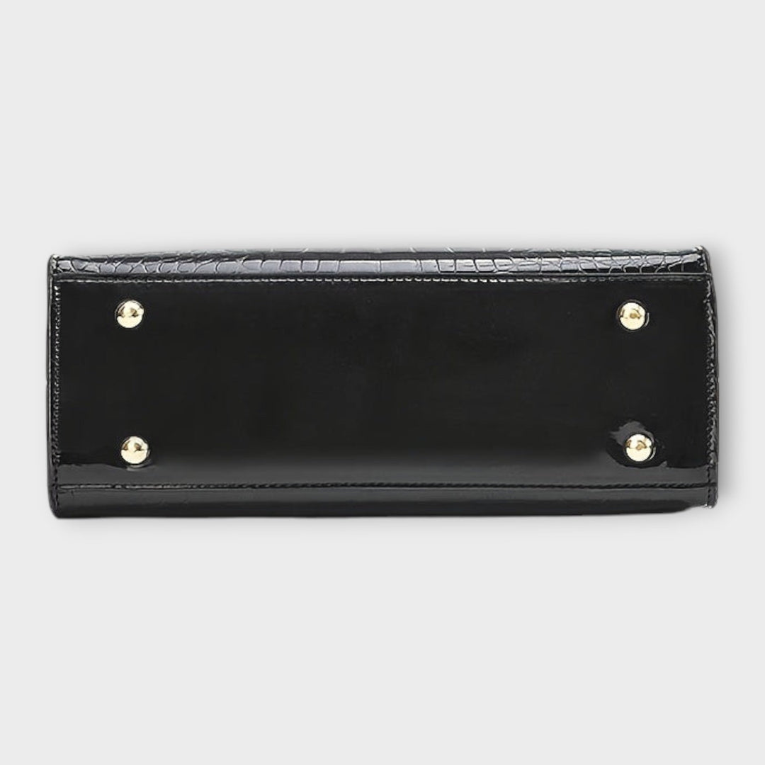 Maison Verdelle - Handtasche mit glänzendem Krokodilleder-Muster