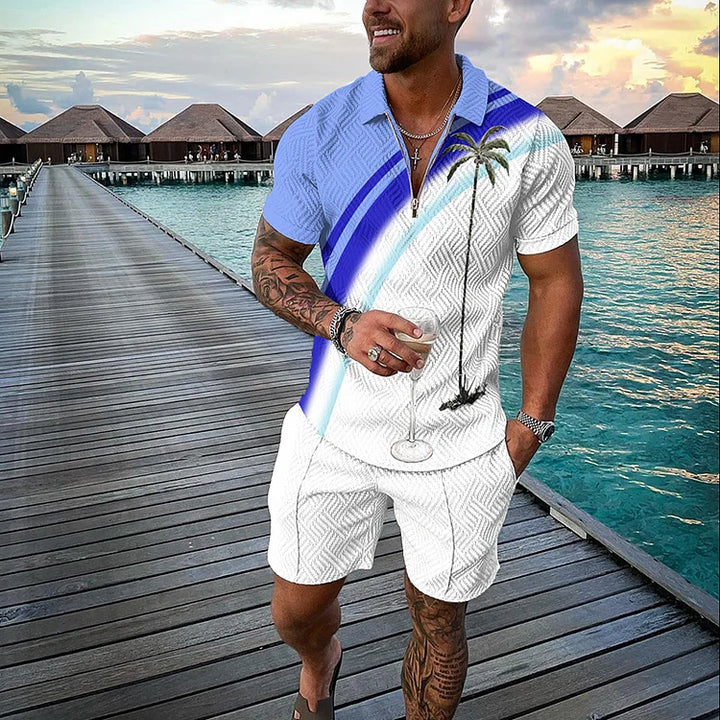 Leo™ | Conjunto Tropicana de polo y pantalones cortos