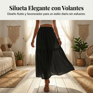 Gabriela - Falda larga fluida de cintura alta