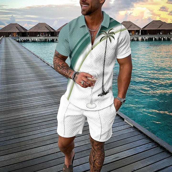 Leo™ | Conjunto Tropicana de polo y pantalones cortos