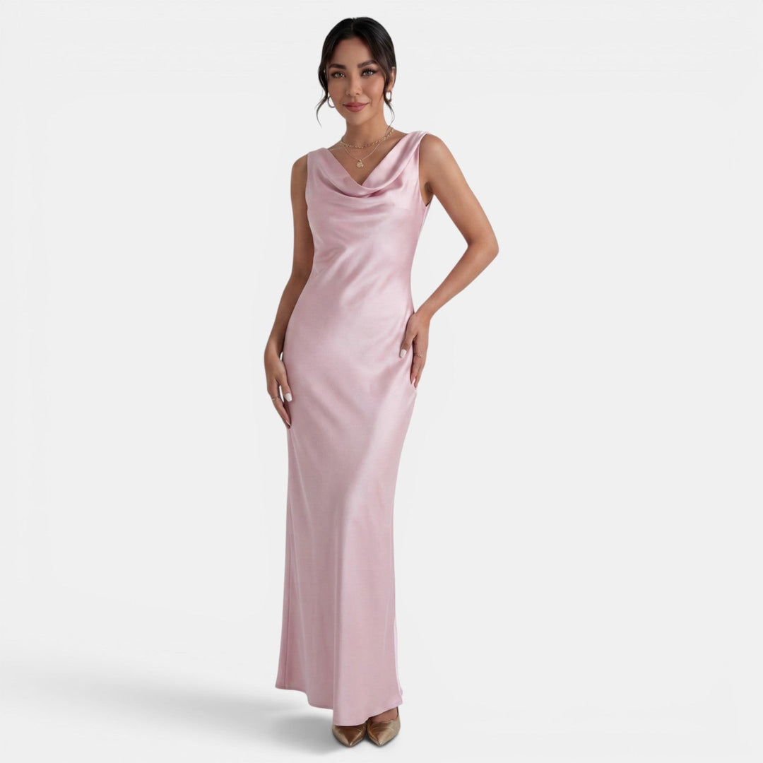 Elegant Long Satin Dress for Women