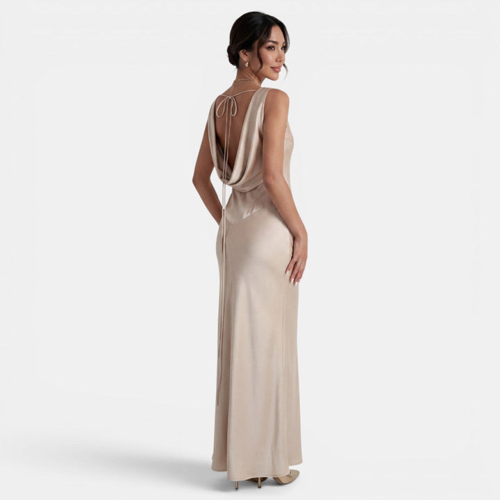 Elegant Long Satin Dress for Women