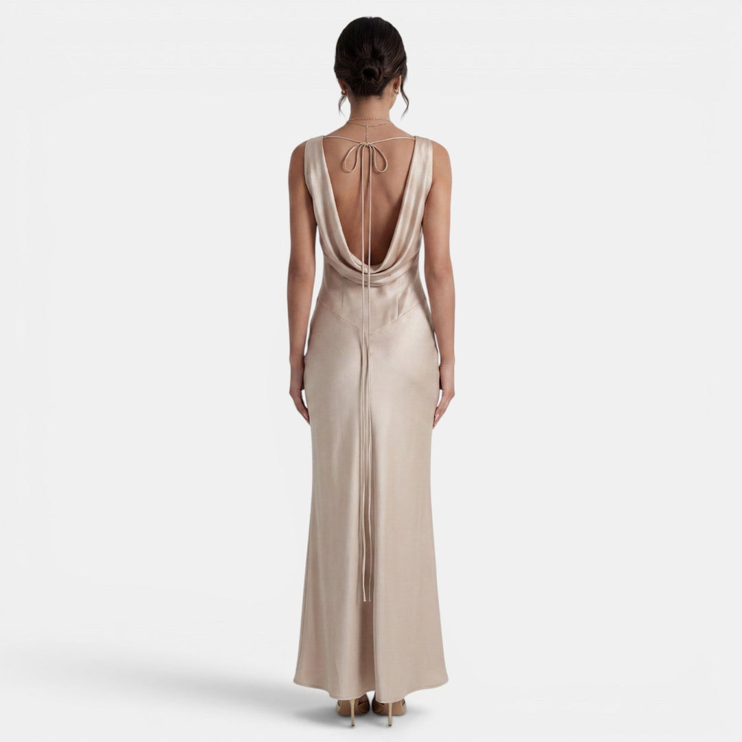 Elegant Long Satin Dress for Women