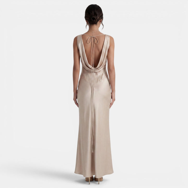 Elegant Long Satin Dress for Women
