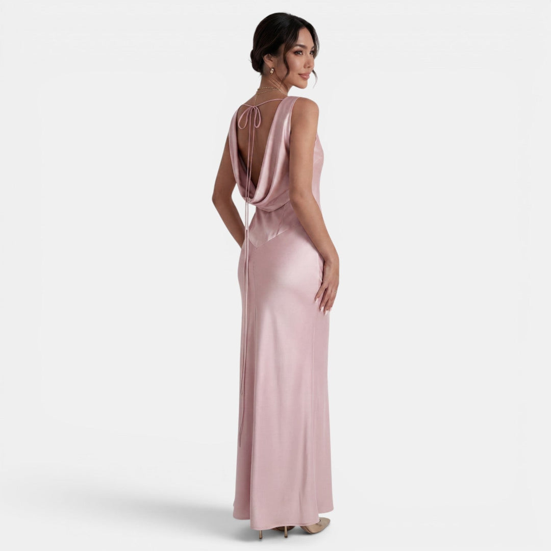 Elegant Long Satin Dress for Women