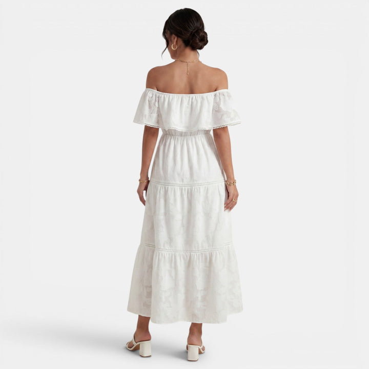 Vestido Boho Mujer Hombros Descubiertos