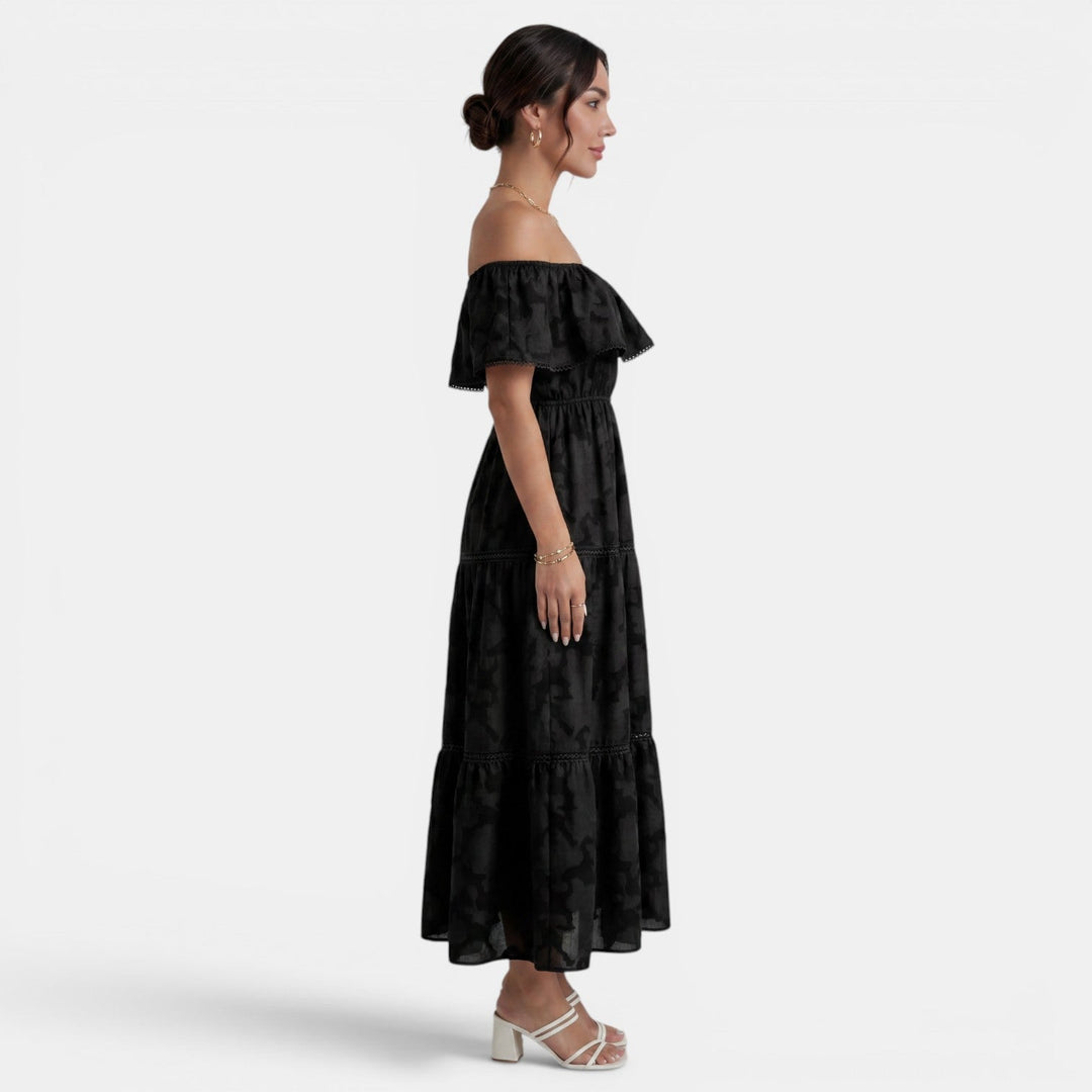 Vestido Boho Mujer Hombros Descubiertos