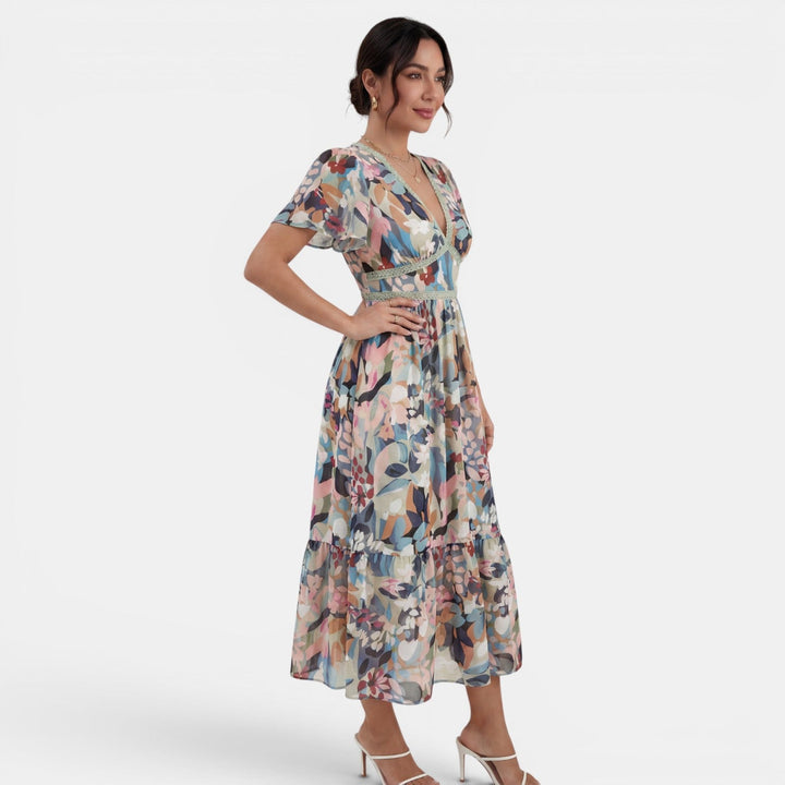 Vestido Midi Floral Mujer Verano