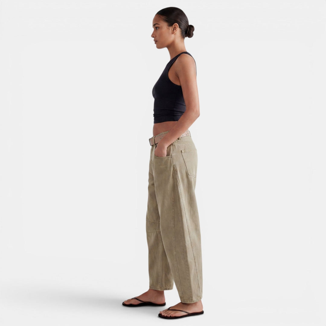 Jeans Mujer Elásticos Tiro Medio Pierna Ancha
