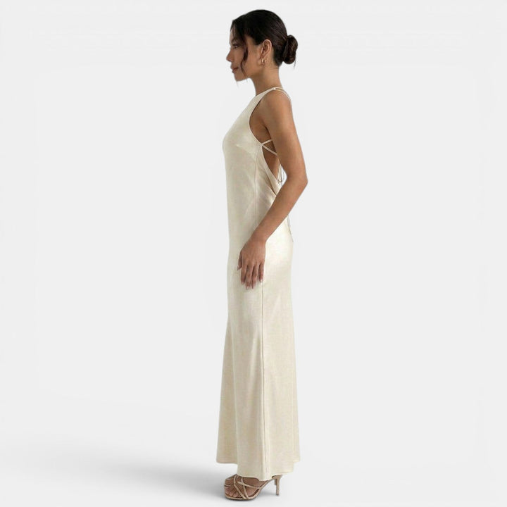 Vestido Largo Encaje Espalda Abierta
