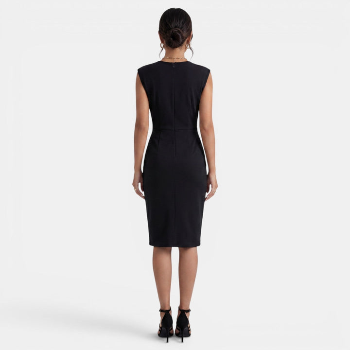 Vestido Midi Mujer Elegante Drapeado