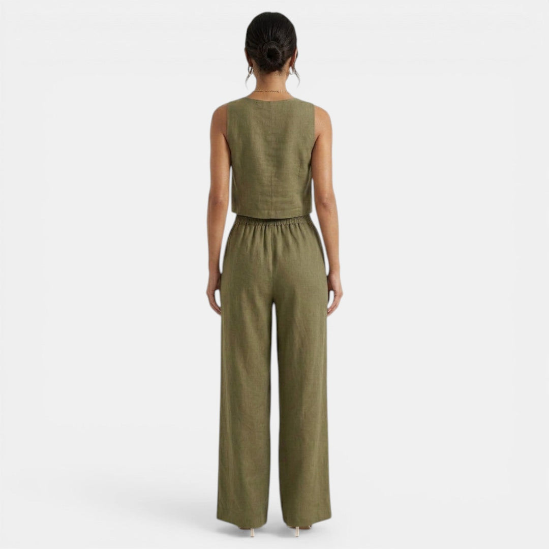 Conjunto Verano Mujer sin Mangas y Pantalón Holgado