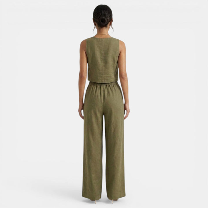 Conjunto Verano Mujer sin Mangas y Pantalón Holgado